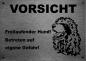 Preview: Edelstahl Warnschild Pudel VORSICHT Freilaufender Hund! Betreten auf eigene Gefahr!